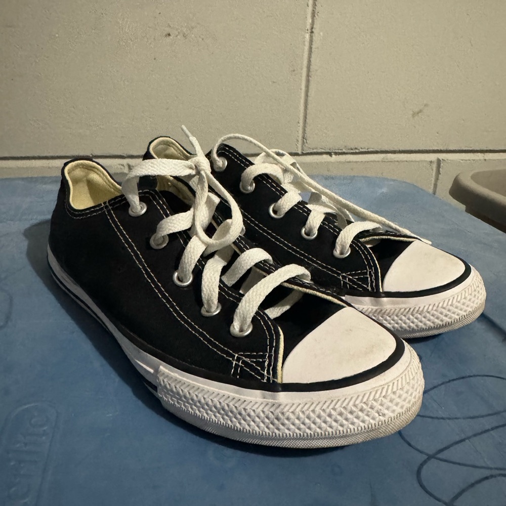 Converse Kids Black and White Low-Top Canvas Sneakers